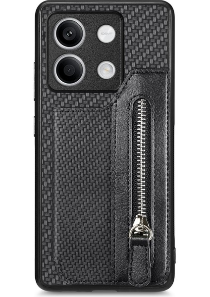 C1-04 Xiaomi Redmi Note 13 4g Cüzdan Kılıf Pu+Pc+Tpu Telefon Kılıfı Kickstand-Siyah (Yurt Dışından)