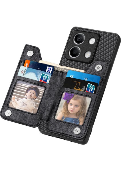 C1-04 Xiaomi Redmi Note 13 4g Cüzdan Kılıf Pu+Pc+Tpu Telefon Kılıfı Kickstand-Siyah (Yurt Dışından) fırsatları