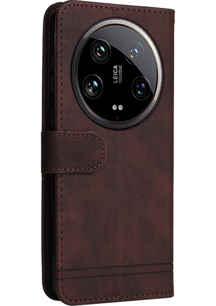 Xiaomi 14 Ultra Telefon Kılıfı Flip Deri + Manyetik Tokalı Tpu Kapak-Kahverengi (Yurt Dışından) indirimleri