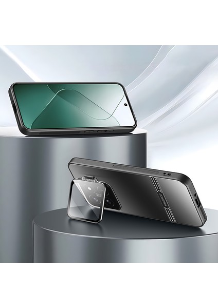 Xiaomi 14 Mat Cep Telefonu Kılıfları Için Pc+Tpu Lens Çerçeveli Kapak Kickstand-Siyah (Yurt Dışından) fiyatları