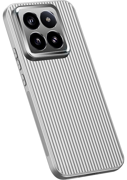 Xiaomi 14 Pro Telefon Kılıfı Pc + Tpu Çizilmez Metal Lens Çerçevesi Koruyucu Kapak-Gümüş (Yurt Dışından)