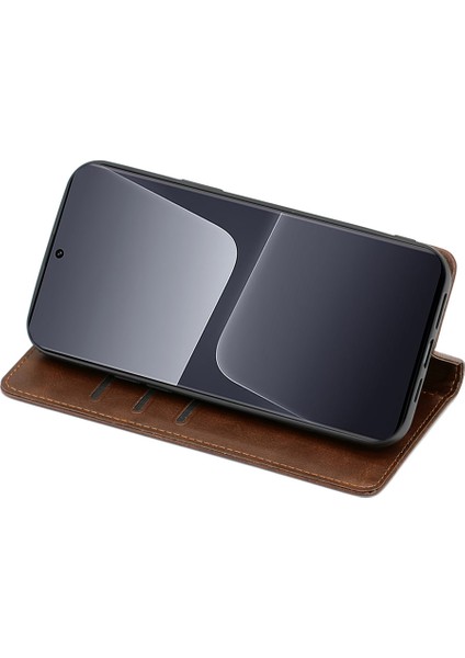 Xiaomi Poco C61 4g Cüzdan Kılıfı Manyetik Otomatik Emilmiş Deri Telefon Kapağı-Kahverengi (Yurt Dışından) modelleri