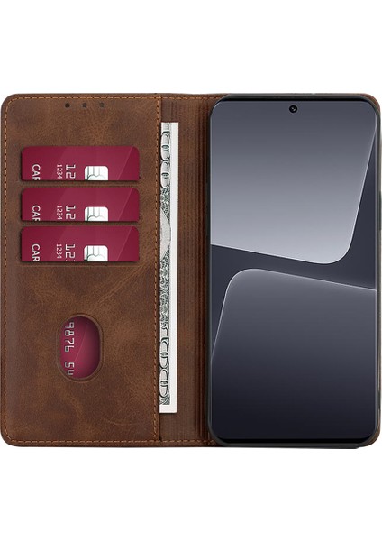 Xiaomi Poco C61 4g Cüzdan Kılıfı Manyetik Otomatik Emilmiş Deri Telefon Kapağı-Kahverengi (Yurt Dışından) fırsatları