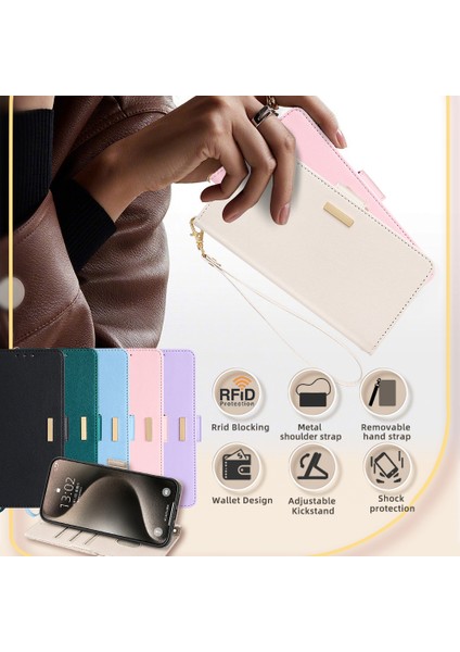 Xiaomi Redmi K60 Ultra Kılıf Cüzdan Standı Omuz Askılı Flip Telefon Kapağı-Beyaz (Yurt Dışından) modelleri