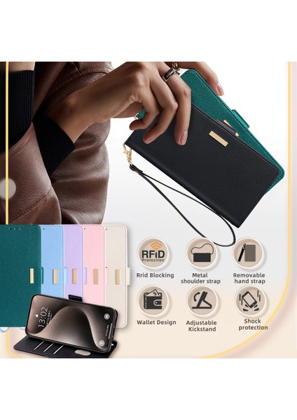 Xiaomi Redmi K60 Ultra Kılıf Cüzdan Standı Omuz Askılı Flip Telefon Kapağı-Siyah (Yurt Dışından) modelleri