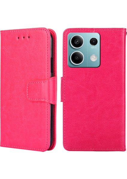 Xiaomi Redmi Için Not 13 4g Kılıf Cüzdan Pu Deri Tpu Darbeye Dayanıklı Kabuk Telefon Kapağı-Gül (Yurt Dışından)