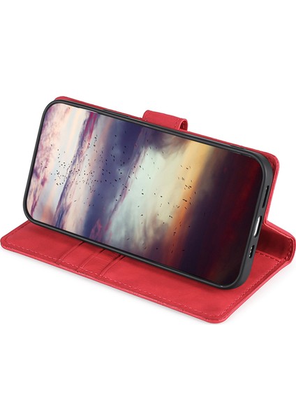 Xiaomi Poco F6 5g Kılıf Timsah Doku Deri Flip Standlı Telefon Kapağı-Kırmızı (Yurt Dışından) modelleri