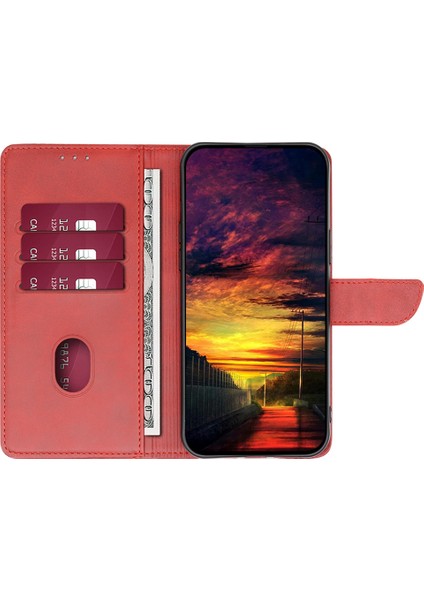 Xiaomi Poco F6 5g Deri Kılıf Cüzdan Cep Telefonu Kapağı -Kırmızı Için (Yurt Dışından) fırsatları