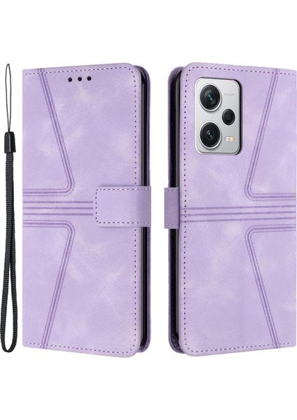 Xiaomi Redmi Note 12 Pro 5g Telefon Kılıfı Baskılı Manyetik Toka Kapak-Mor Için (Yurt Dışından)