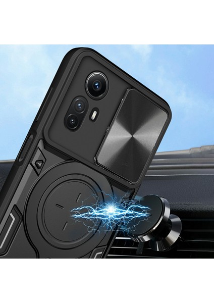 Xiaomi Redmi Note 12S 4g Kılıf Için Anti-Drop Tpu+Pc Telefon Kapağı, Kickstand, Kayar Lens Kapağı-Siyah (Yurt Dışından) indirimleri