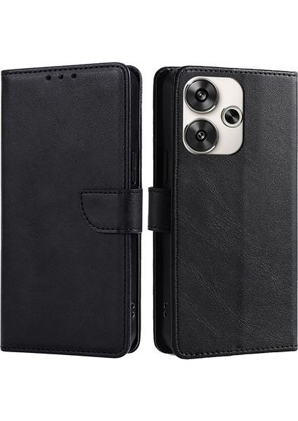 Xiaomi Poco F6 5g Deri Kılıf Cüzdan Cep Telefonu Kapağı -Siyah Için (Yurt Dışından)