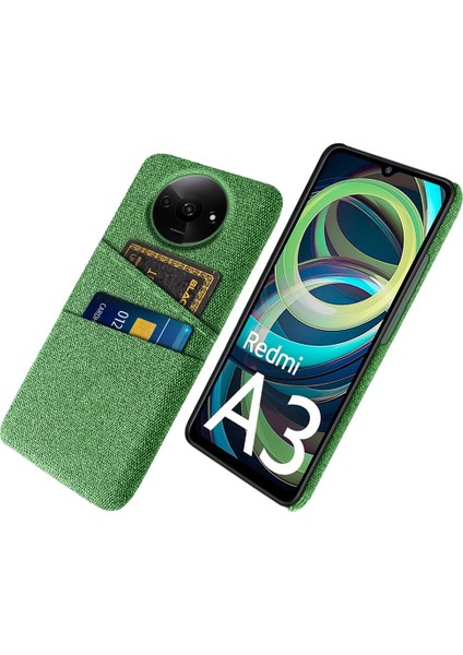 Xiaomi Poco C61 4g Kart Sahipleri Kılıf Kaymaz Dokulu Kumaş + Pc Telefon Kapağı-Yeşil (Yurt Dışından)