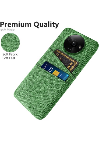 Xiaomi Poco C61 4g Kart Sahipleri Kılıf Kaymaz Dokulu Kumaş + Pc Telefon Kapağı-Yeşil (Yurt Dışından) modelleri