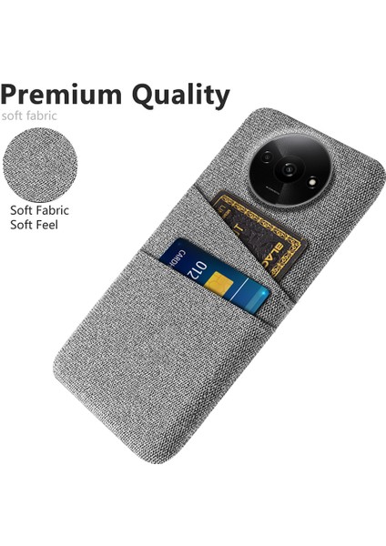 Xiaomi Poco C61 4g Kart Tutucular Için Kılıf Kaymaz Dokulu Kumaş + Pc Telefon Kapağı-Açık Gri (Yurt Dışından) modelleri