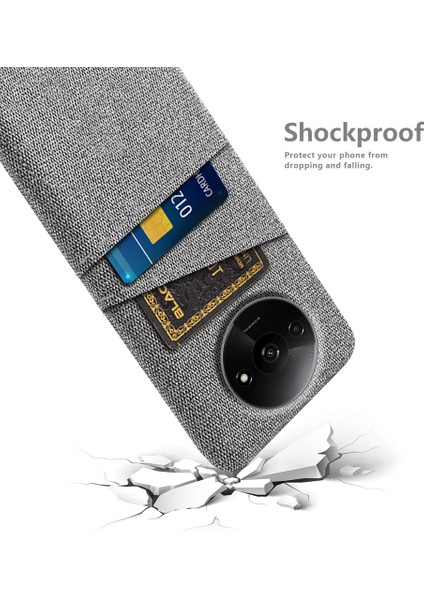 Xiaomi Poco C61 4g Kart Tutucular Için Kılıf Kaymaz Dokulu Kumaş + Pc Telefon Kapağı-Açık Gri (Yurt Dışından) fırsatları