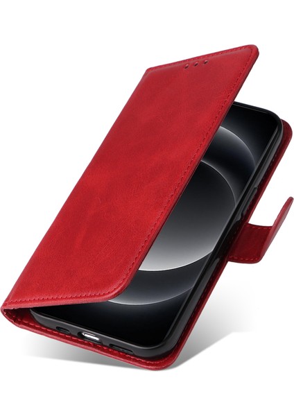 Xiaomi 14 Ultra Kılıf 3 Yuvalı Tutucu Buzağı Dokusu Manyetik Toka Telefon Kapağı-Kırmızı (Yurt Dışından) indirimleri