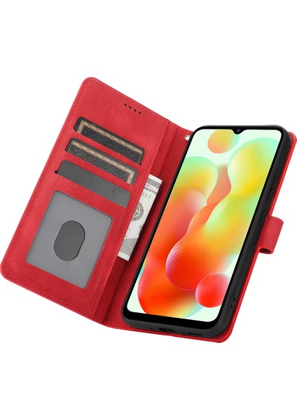 Xiaomi Redmi A3 Cep Telefonu Kılıfları Için Manyetik Toka Deri Stand Kapağı-Kırmızı (Yurt Dışından) fiyatları
