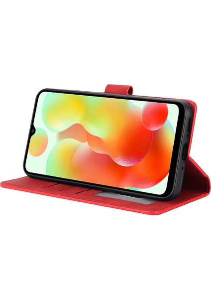 Xiaomi Redmi A3 Cep Telefonu Kılıfları Için Manyetik Toka Deri Stand Kapağı-Kırmızı (Yurt Dışından) fırsatları