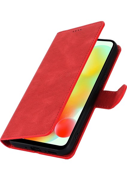 Xiaomi Redmi A3 Cep Telefonu Kılıfları Için Manyetik Toka Deri Stand Kapağı-Kırmızı (Yurt Dışından) indirimleri