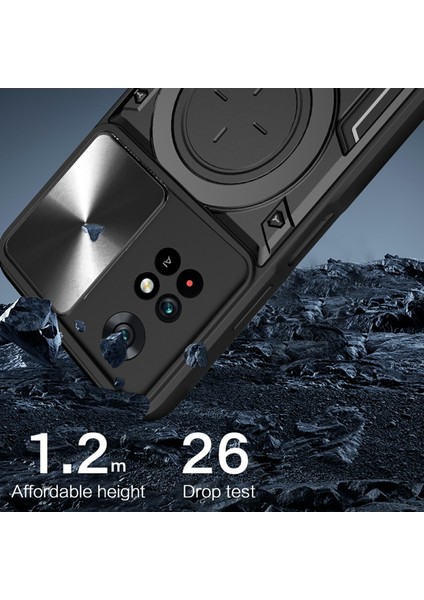 Xiaomi Poco M4 Pro 4g Kickstand Kılıf Tpu+Pc Telefon Kapağı, Slayt Lensli Kalkan-Kırmızı (Yurt Dışından) modelleri