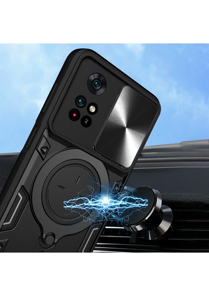 Xiaomi Poco M4 Pro 4g Kickstand Kılıf Tpu+Pc Telefon Kapağı, Slayt Lensli Kalkan-Kırmızı (Yurt Dışından) indirimleri