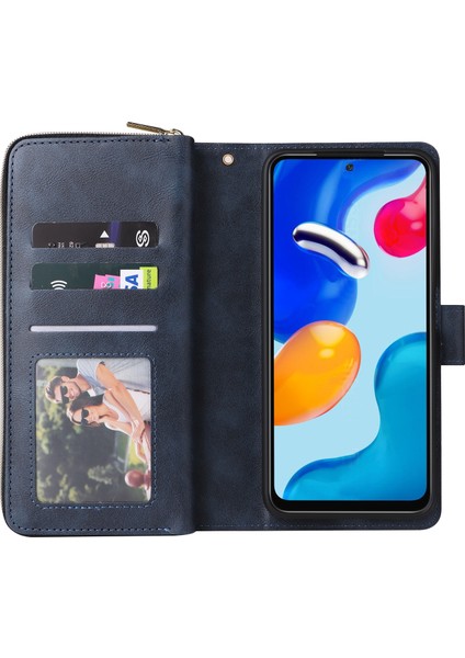 Xiaomi Redmi Note 11 Pro 4g(Mediatek) Kılıf Fermuarlı Deri Kılıf-Mavi (Yurt Dışından) modelleri