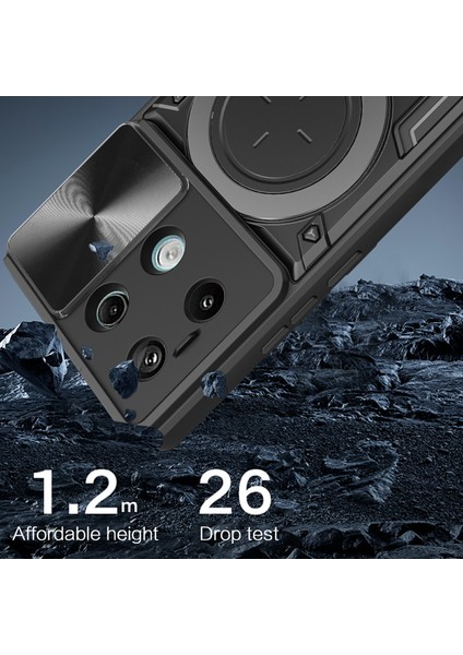 Xiaomi Redmi Note 13 Pro 5g Kılıf Kickstand Tpu+Pc Telefon Kapağı, Slayt Lens Kapaklı-Kırmızı (Yurt Dışından) modelleri