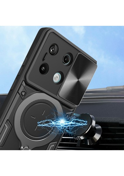 Xiaomi Redmi Note 13 Pro 5g Kılıf Kickstand Tpu+Pc Telefon Kapağı, Slayt Lens Kapaklı-Kırmızı (Yurt Dışından) indirimleri