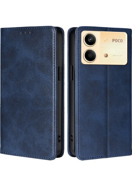 Xiaomi Redmi Için Not 13R Pro 5g Telefon Kılıfı Manyetik Otomatik Emilen Deri Cüzdan Kapağı-Safir (Yurt Dışından)