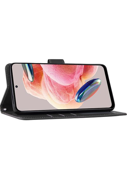 Xiaomi Redmi Note 12 4g Tam Koruma Kılıfı Pu Deri Flip Tasarım Telefon Kapağı-Siyah (Yurt Dışından) modelleri