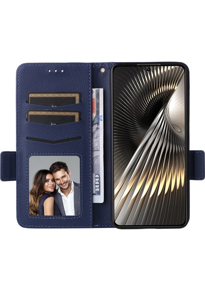 Xiaomi Poco F6 5g Kılıf Pu Deri Yan Manyetik Toka Cüzdan Telefon Kapağı-Koyu Mavi Için (Yurt Dışından) modelleri