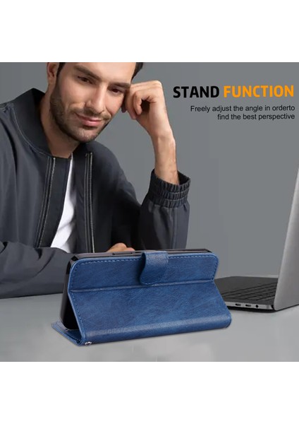 Xiaomi Poco C61 4g Kılıf Için Düz Renk Deri Katlanır Stand Cüzdan Deri Telefon Kapağı-Koyu Mavi (Yurt Dışından) modelleri