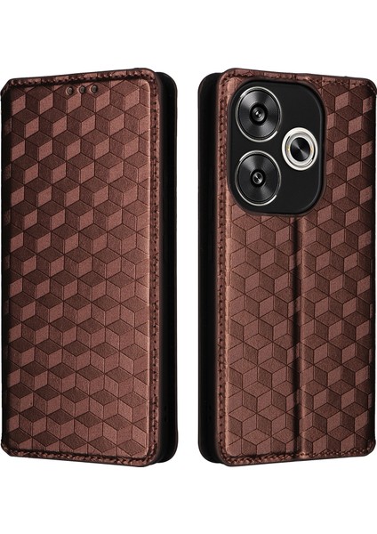 Xiaomi Poco F6 5g Deri Telefon Kılıfı Cüzdan Telefon Kapağı -Kahverengi Için (Yurt Dışından)