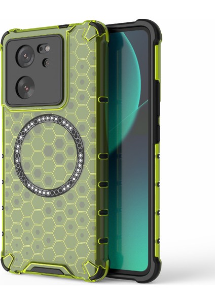 Xiaomi Redmi K60 Ultra Kılıf Petek Tpu+Pc Telefon Kılıfları Magsafe-Green ile Uyumlu (Yurt Dışından)
