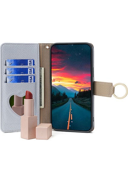 Xiaomi Civi 4 Pro 5g Deri Kılıf Fermuar Cüzdan Standı Telefon Kapağı Ayna Fonksiyonlu-Mavi Için (Yurt Dışından) indirimleri