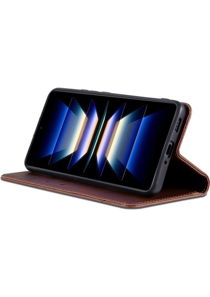 Xiaomi Poco F6 5g Kılıf Pu Deri Manyetik Kapatma Darbeye Dayanıklı Flip Telefon Kapağı-Kahve (Yurt Dışından) modelleri
