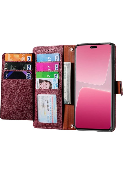 Xiaomi 13 Lite Kılıf Için Bilek Kayışı Rfıd Engelleme Kart Tutucu Telefon Kabuğu-Kırmızı (Yurt Dışından) fırsatları