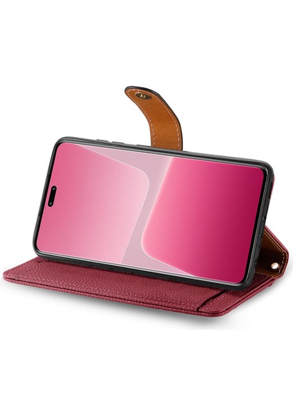 Xiaomi 13 Lite Kılıf Için Bilek Kayışı Rfıd Engelleme Kart Tutucu Telefon Kabuğu-Kırmızı (Yurt Dışından) indirimleri
