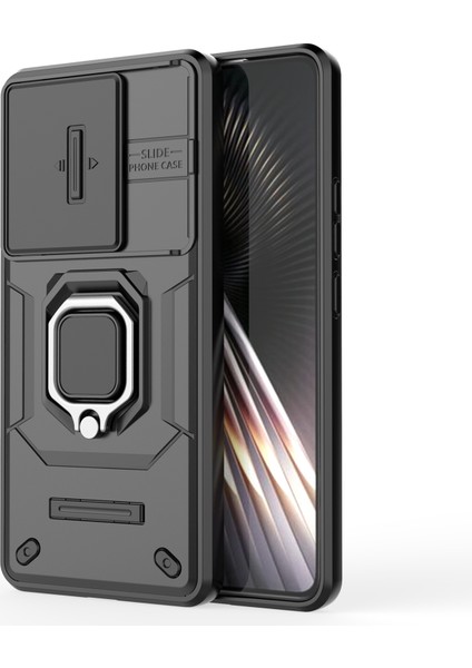 Xiaomi Poco F6 5g Kılıf Kickstand Pc+Tpu Telefon Kapağı Sürgülü Lens Koruması-Siyah (Yurt Dışından) fırsatları