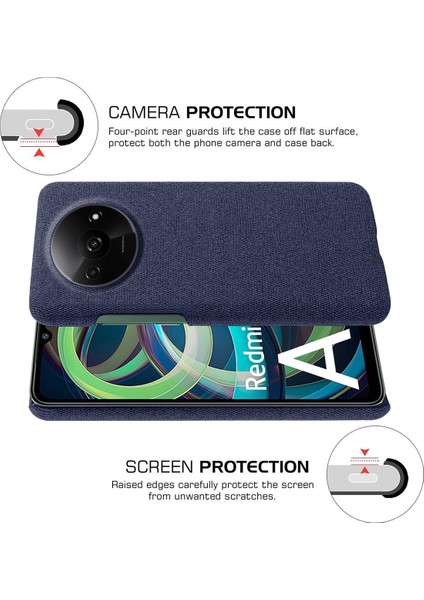 Xiaomi Poco C61 4g Cep Telefonu Kılıfı Kumaş + Pc Düşmeye Dayanıklı Kapak-Mavi Için (Yurt Dışından) fırsatları