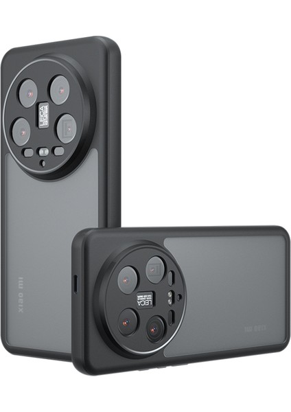 Xiaomi 14 Ultra Kılıf Için Tpu + Pc Kaymaz Mat Kapak Cep Telefonu Aksesuarları -Şeffaf Siyah (Yurt Dışından)