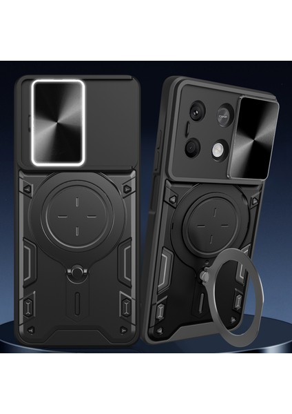 Xiaomi Redmi Note 13 5g Koruyucu Kılıf Tpu+Pc Telefon Kapağı, Kickstand, Kayar Lens Kapağı-Kırmızı (Yurt Dışından) fiyatları