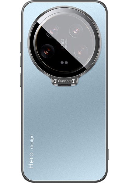 Xiaomi 14 Ultra Telefon Kılıfı Için Manyetik Gizli Kickstand Arka Kapak Tam Lens Koruma-Mavi (Yurt Dışından)
