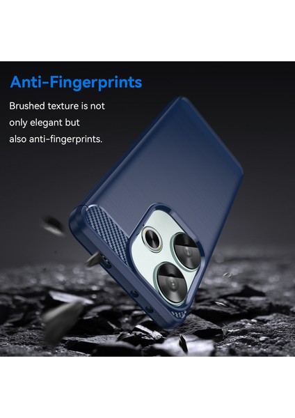 Xiaomi Poco F6 5g Kılıf Karbon Fiber Doku Darbeye Dayanıklı Fırçalanmış Tpu Telefon Kapağı-Mavi (Yurt Dışından) modelleri