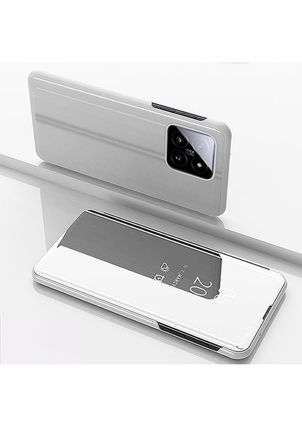 Xiaomi 14 Pro Kılıf Için Darbeye Dayanıklı Standlı Telefon Kapağı, Görünüm Penceresi Tasarımı-Gümüş (Yurt Dışından) indirimleri