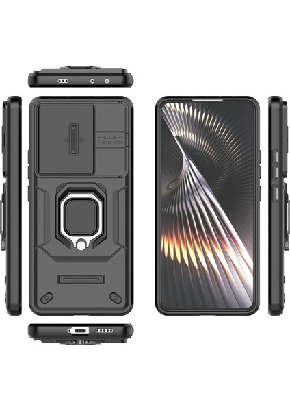 Xiaomi Poco F6 5g Kılıf Kickstand Pc+Tpu Telefon Kapağı Sürgülü Lens Koruması-Siyah (Yurt Dışından) indirimleri