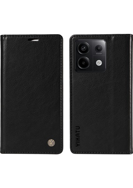 Xiaomi Redmi Note 13 Pro 5g Cep Telefonu Kılıfları Manyetik Kapaklı Cüzdan Kapağı-Siyah (Yurt Dışından)
