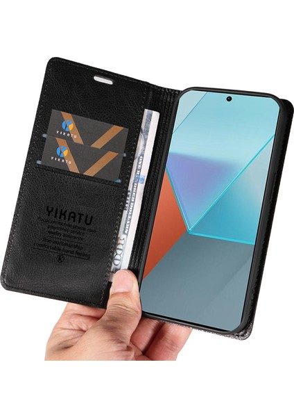Xiaomi Redmi Note 13 Pro 5g Cep Telefonu Kılıfları Manyetik Kapaklı Cüzdan Kapağı-Siyah (Yurt Dışından) indirimleri