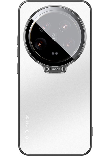 Xiaomi 14 Ultra Telefon Kılıfı Için Manyetik Gizli Kickstand Arka Kapak Tam Lens Koruma-Gümüş (Yurt Dışından)