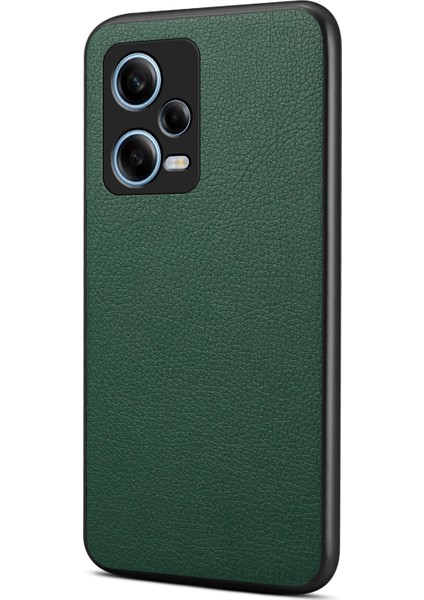 Xiaomi Redmi Note 12 Pro 5g Slim Kılıf Deri+Pc+Tpu Telefon Kapağı-Yeşil (Yurt Dışından)